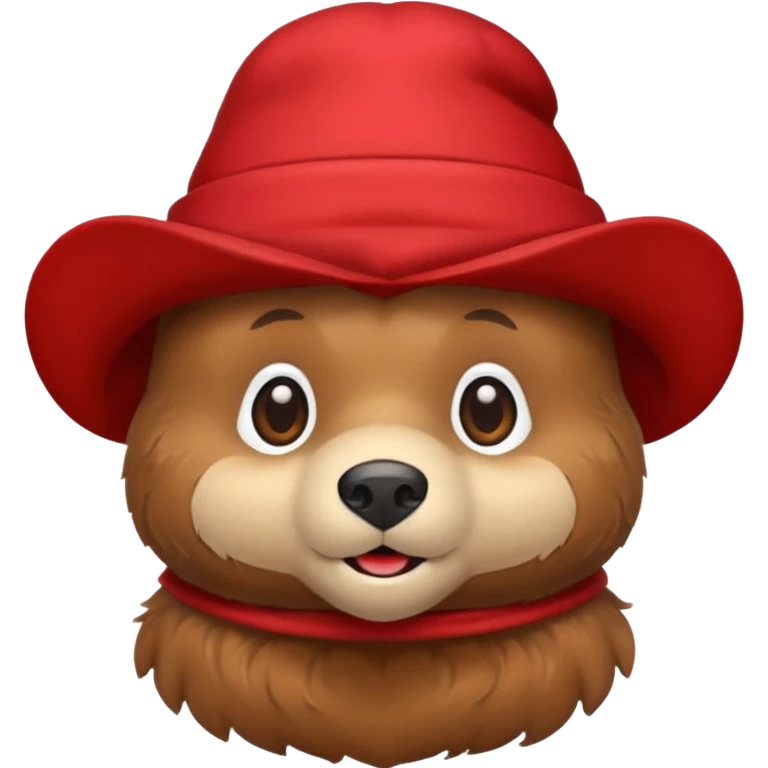 Cute bear with red hat emoji