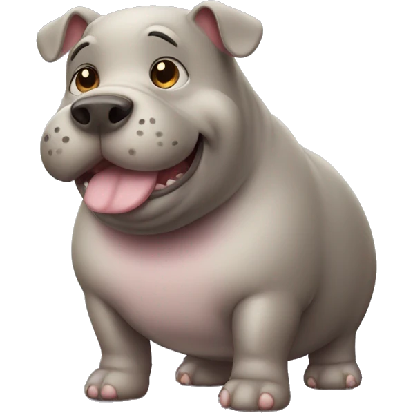 chubby dog hippo with a belly emoji
