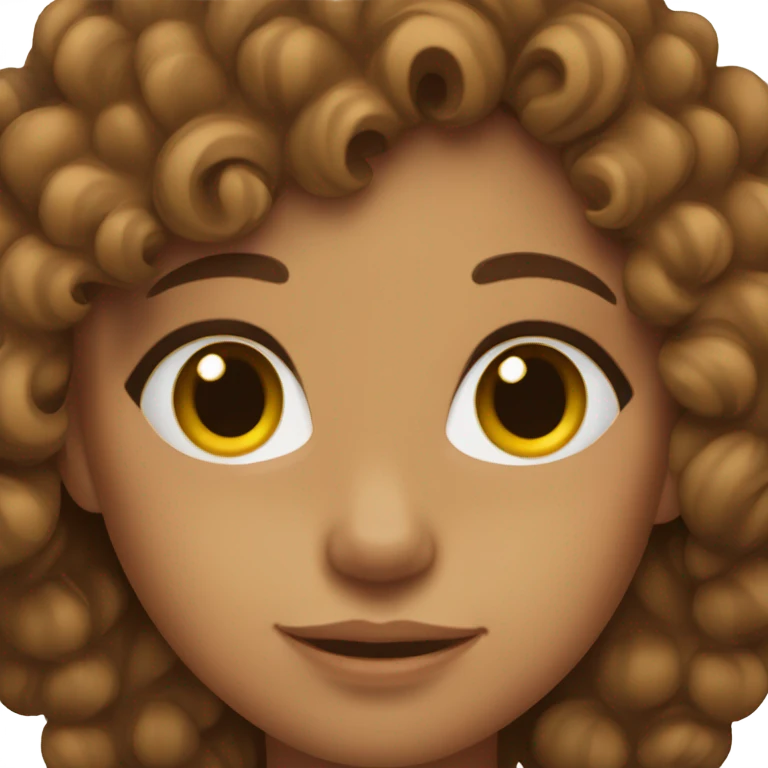 girl with brown curly hair and tan skin  emoji