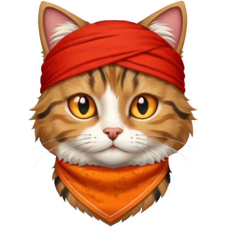 cat with wearing red bandana emoji