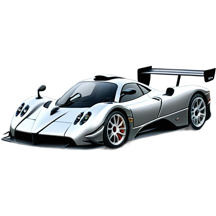 Silver Pagani Zonda race car  emoji