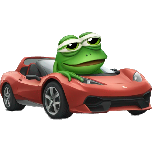 pepe the frog in a sports car emoji