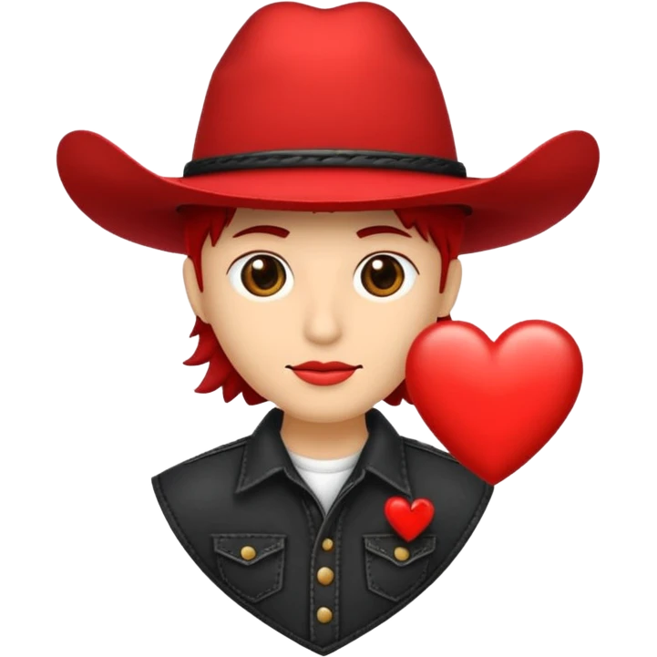 🫀ponle a este corazón un sombrero de vaquero color negro encima emoji