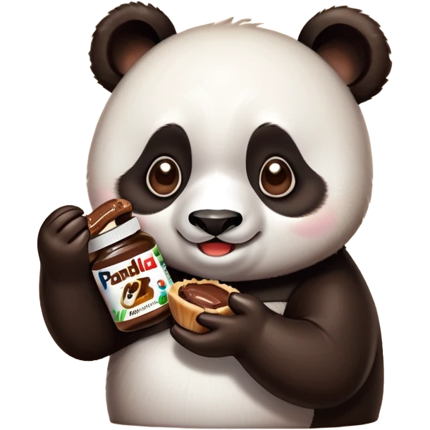 Panda eats nutella emoji