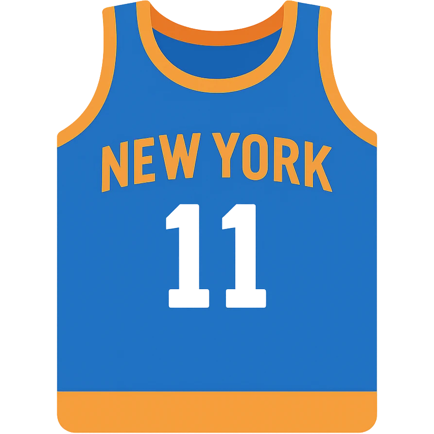 new york knicks basketball jersey featuring the number 11 emoji