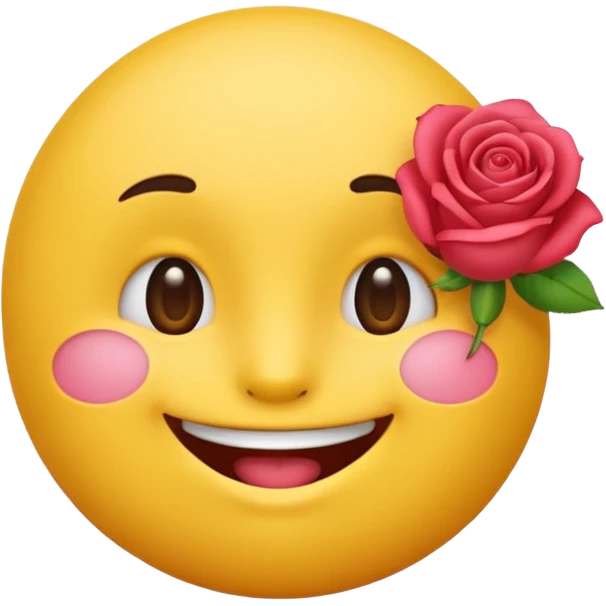 Simple emoji with a rose in his mouth emoji