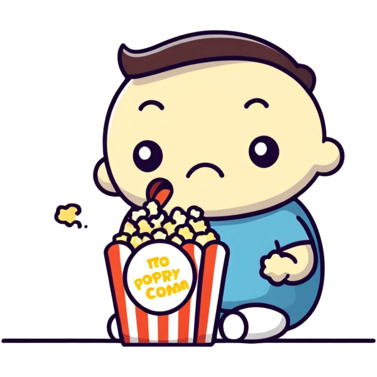 Popcorn eater suspense emoji