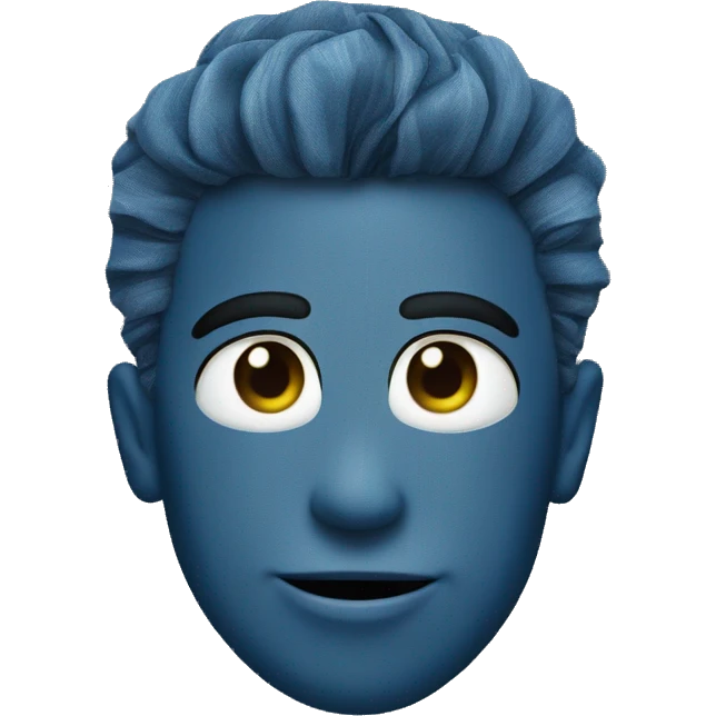 corazon azul con textura de denim jean  emoji