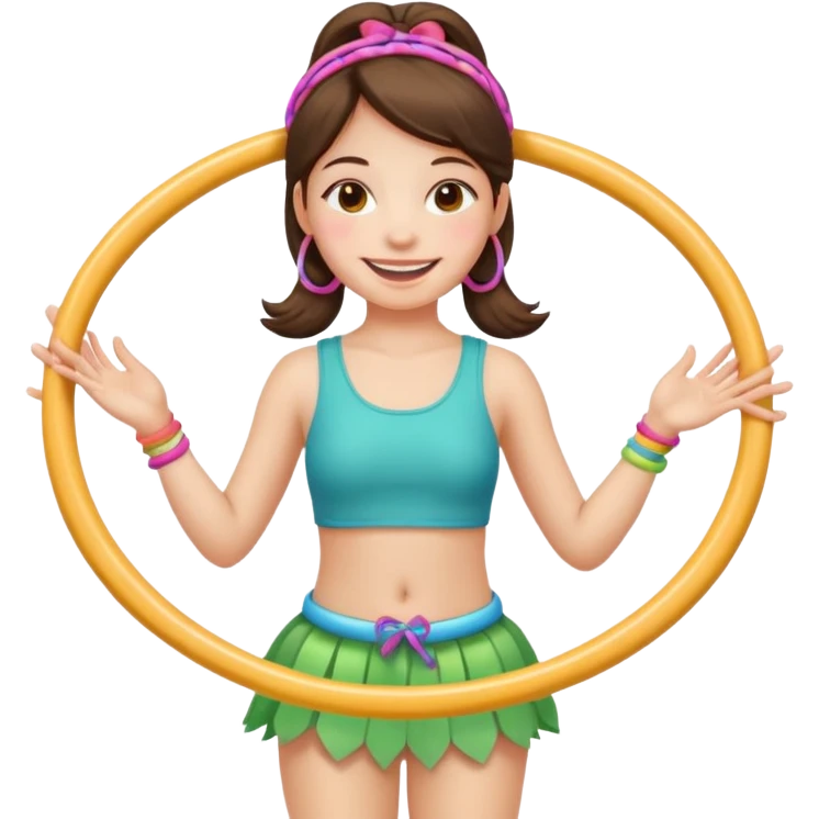 girl with 2 hula hoops emoji