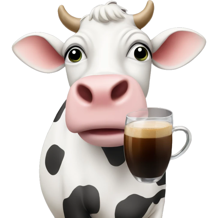 cow holding an espresso martini  emoji