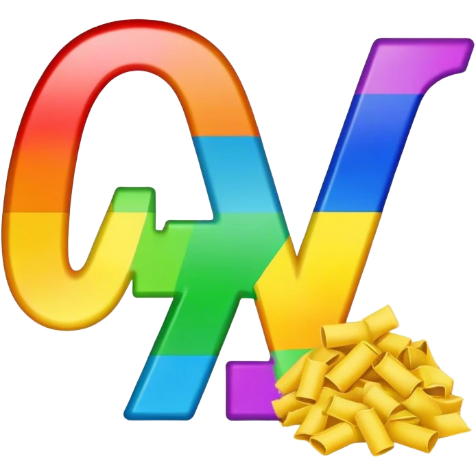 The word waste in a rainbow emoji