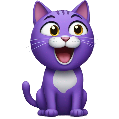 purple Cat singing emoji