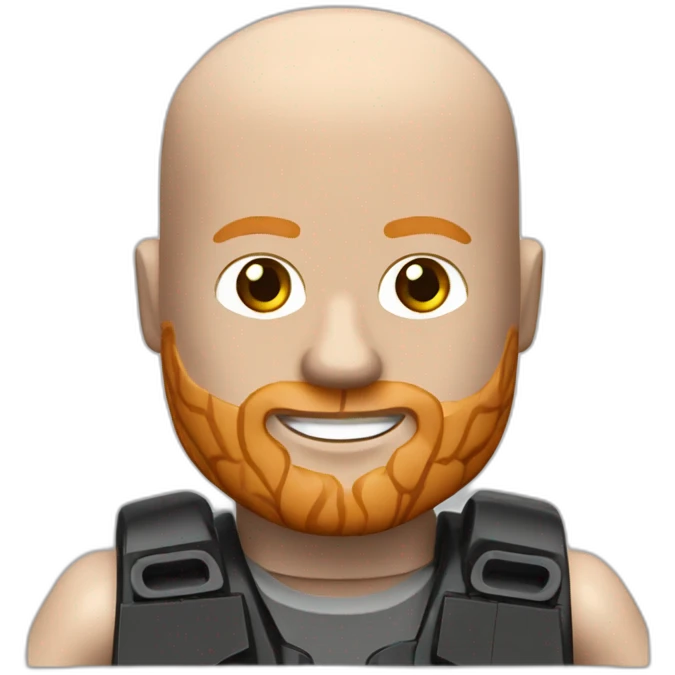 Bald ginger man Lego train emoji