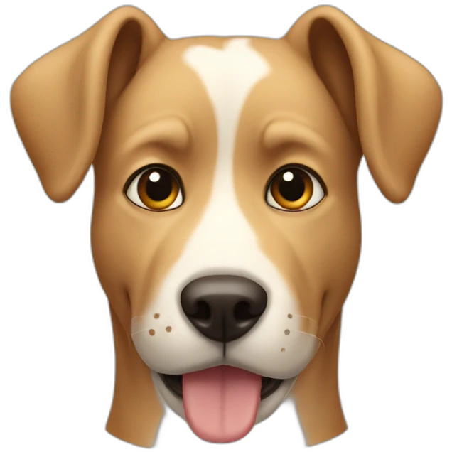 Dog with one broken ear beige emoji
