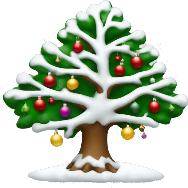 Árbol de Navidad de color blanco con adornos blancos emoji