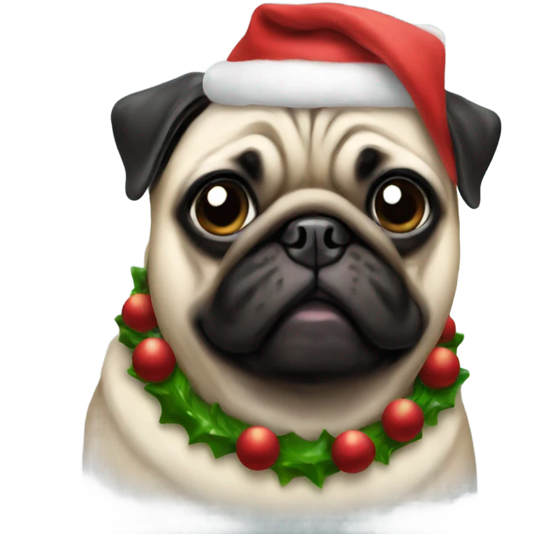 Christmas pug emoji