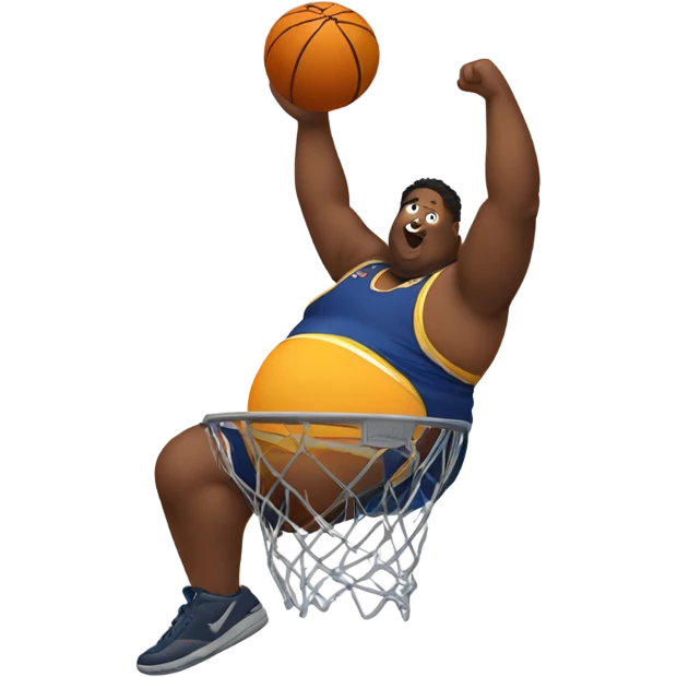 Fat person dunking emoji
