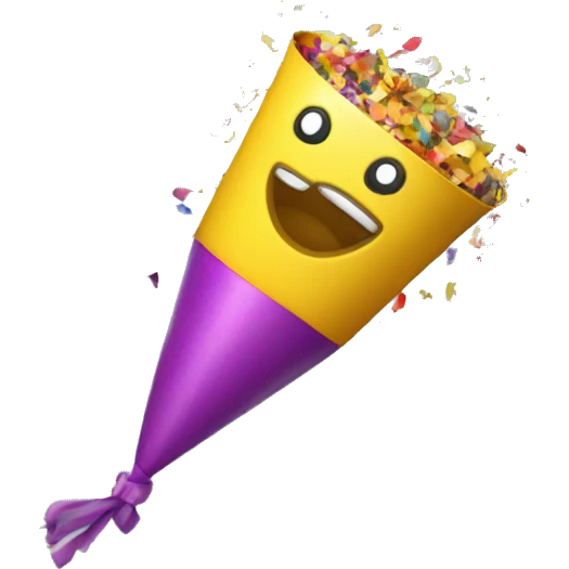 Party popper with confetti emoji