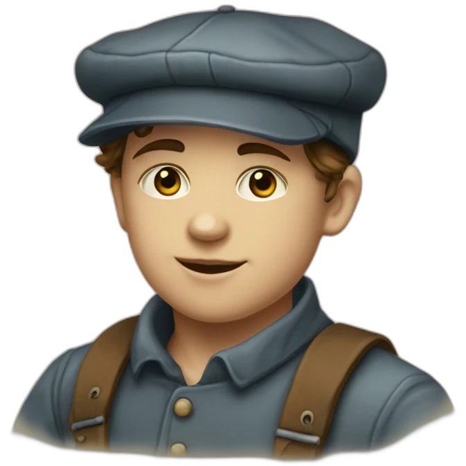 Victorian-Era-poor-factory-worker-kid-flat-cap emoji