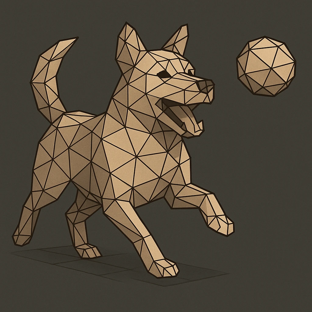 happy dog running after ball emoji
