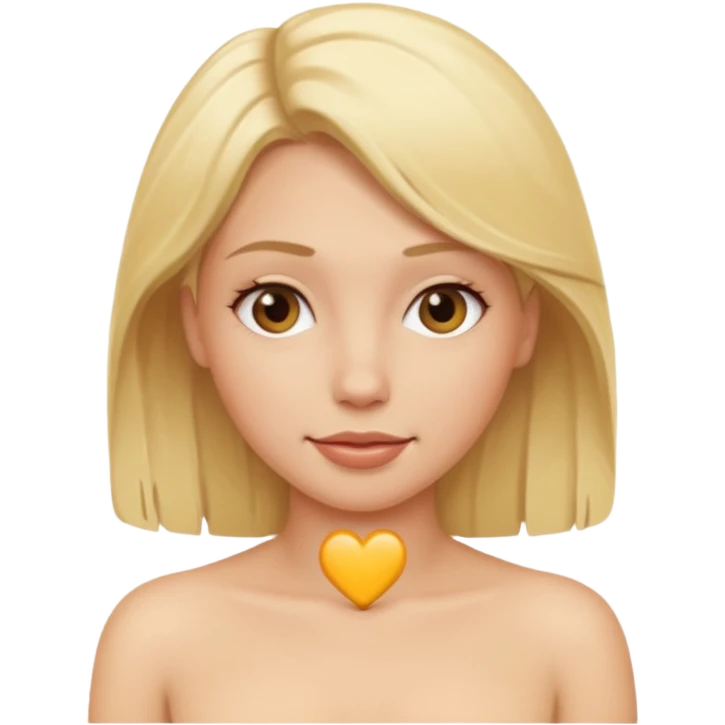 Naked blonde woman with pussy showing emoji