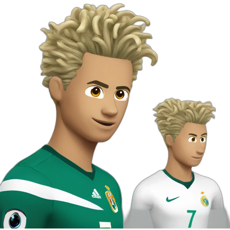 Cristiano Ronaldo 2017 noodle hair emoji