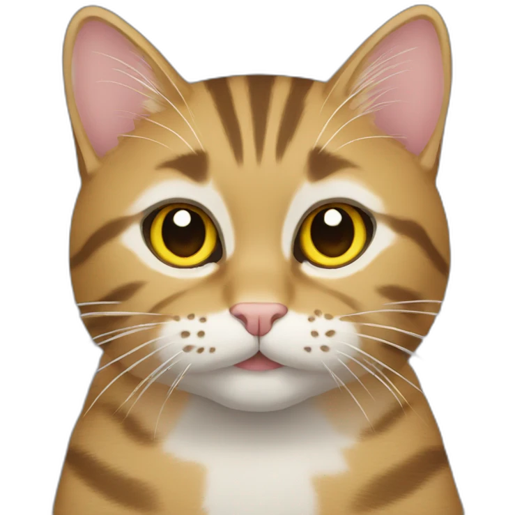 a tabby cat is typing code emoji