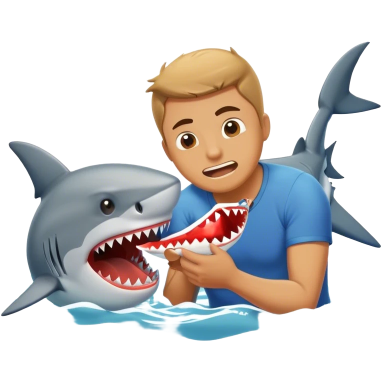 guy getting eaten by shark emoji