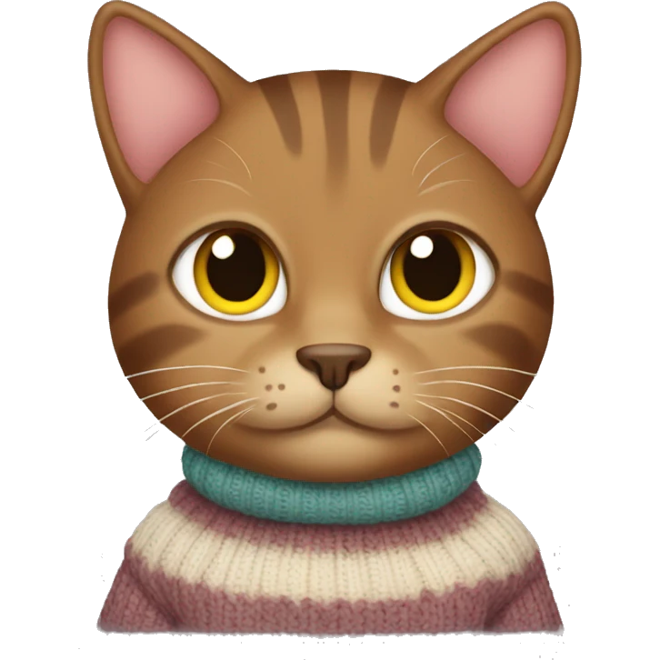 Brown cat in a sweater emoji