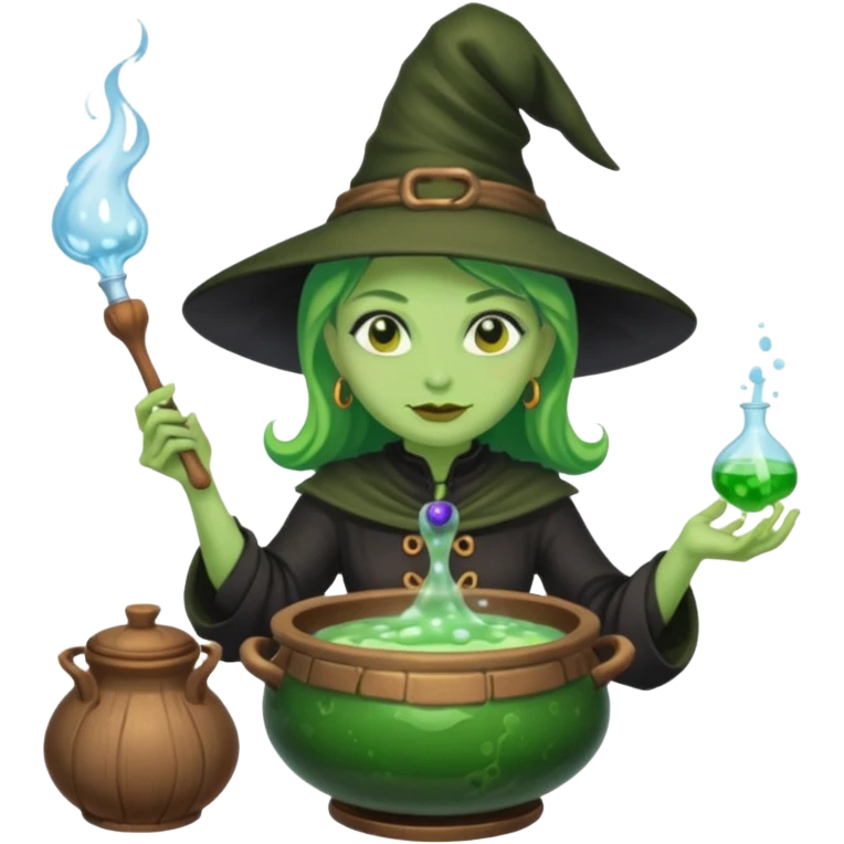 green witch cooking potion emoji