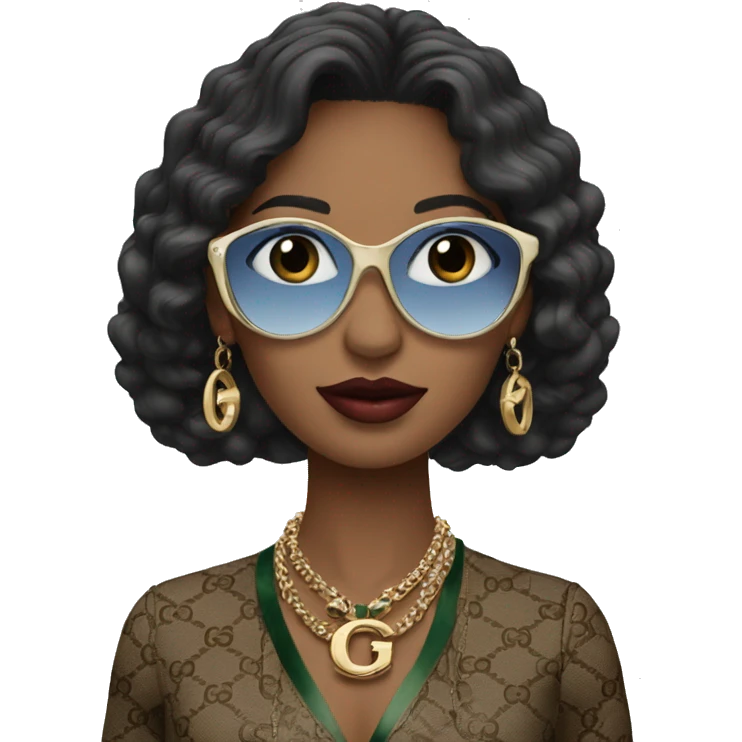 A diva wearing gucci  emoji