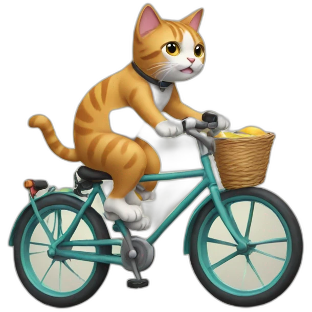 Cat riding a bike emoji