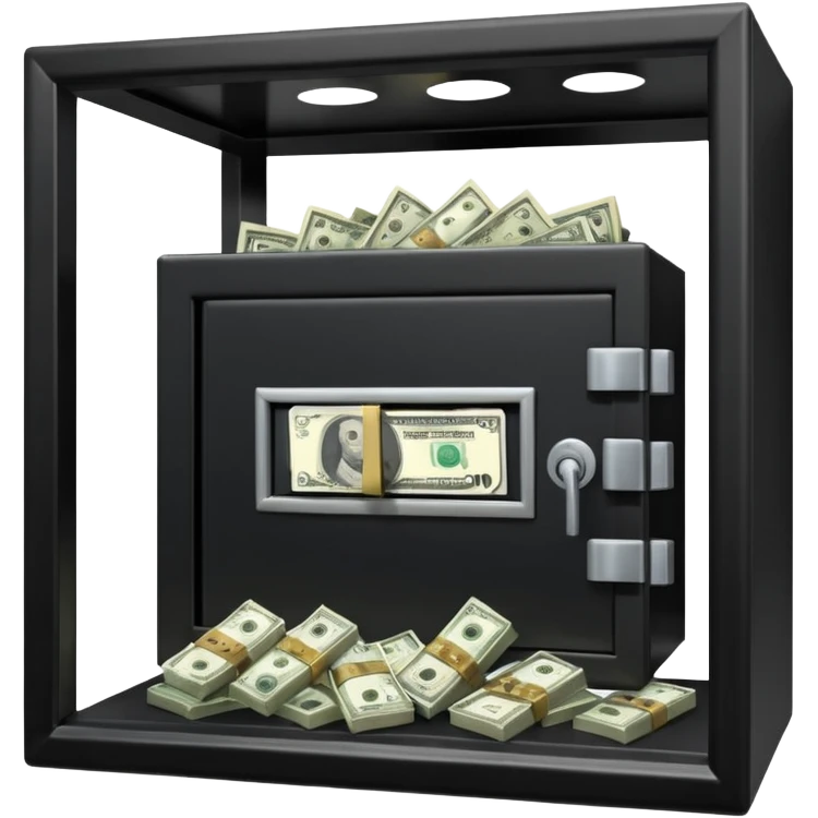 caja fuerte abierta con dinero emoji