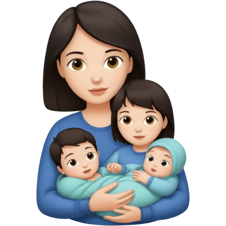 Oma dunkles Haar 2 Babys und Kleinkind emoji