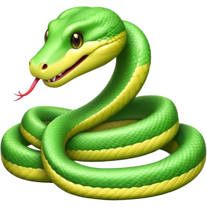 A cute pastel green snake emoji