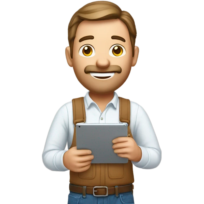 White farmer who communicate marketing emoji