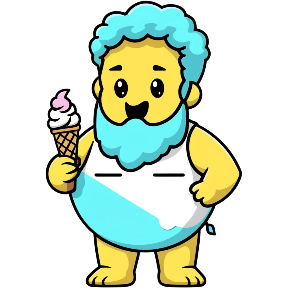 Zeus eating ice cream emoji