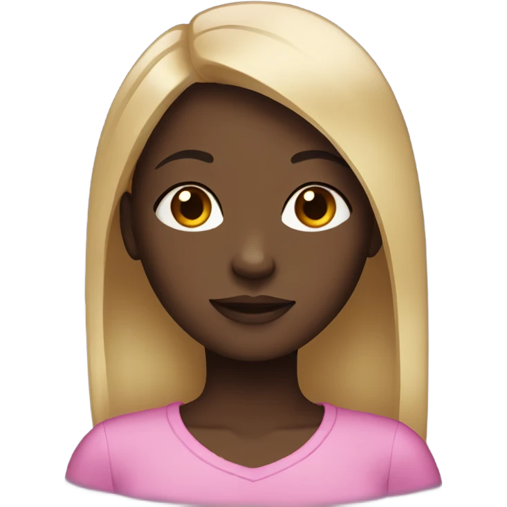black girl with straight hair emoji
