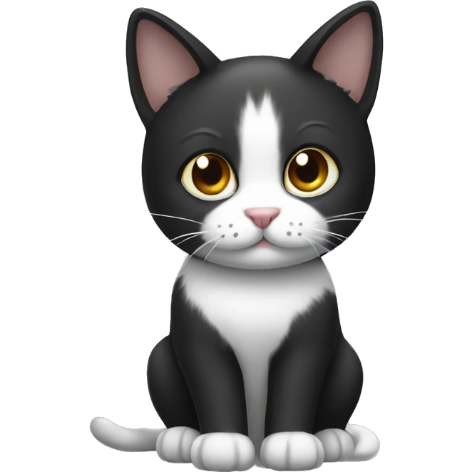 Black and white cat  emoji