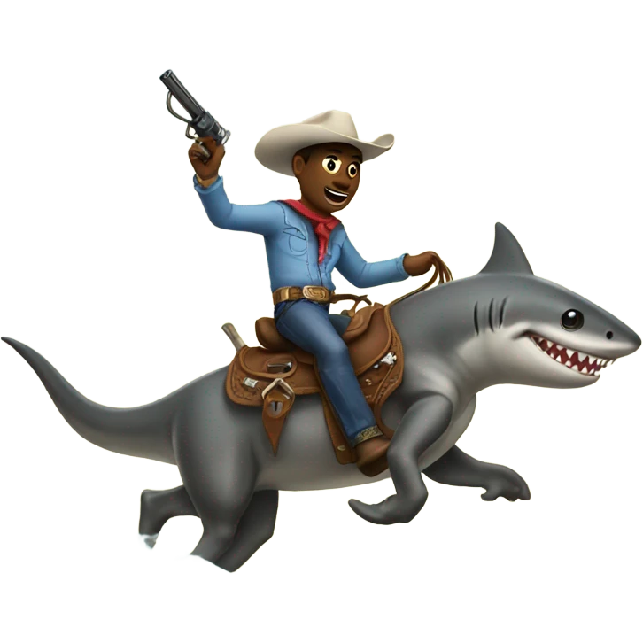 Cowboy riding shark emoji