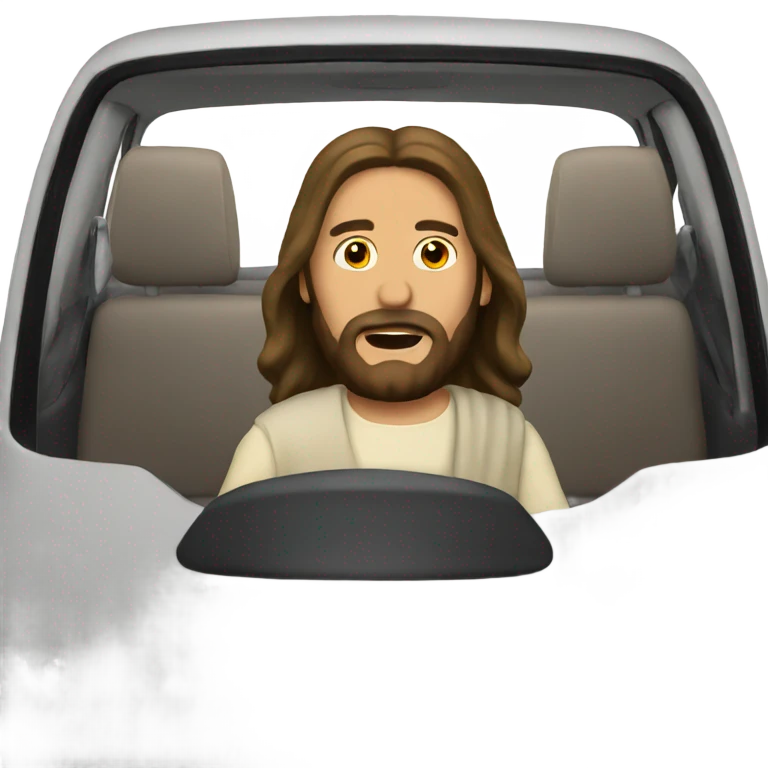 Jesus driving emoji