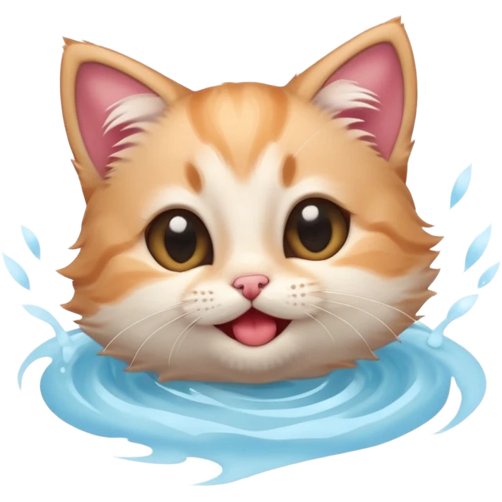 A kitten feeling a whirlpool of happiness. Blushing and feeling in love, grinning and smiling and making a kissy face. Something sweet and perfect to send to someone you love, not a familiar love something more deep and profound. Something unique.  emoji