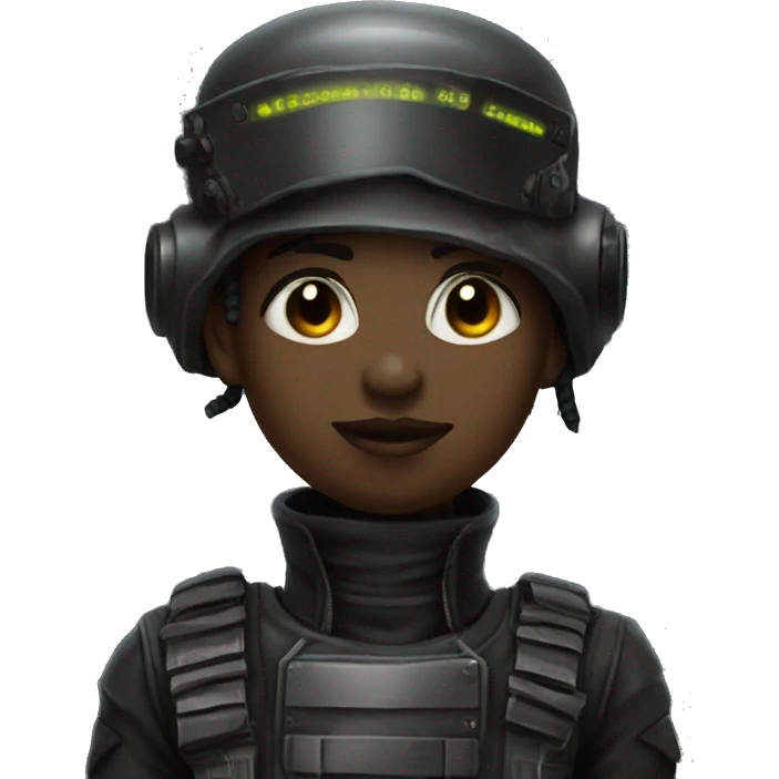 cyber punk soilder black  emoji