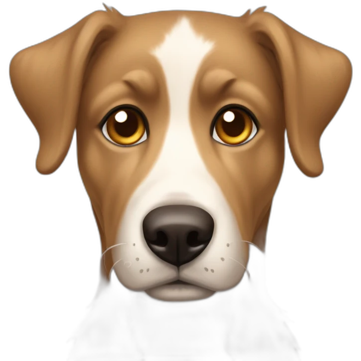 messy fur mixed breed all beige brown eyes dog emoji