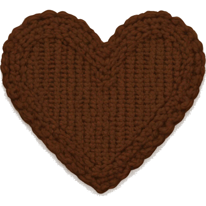 brown crochet heart emoji