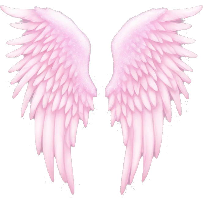 Light pink sparkly angel wings soft emoji