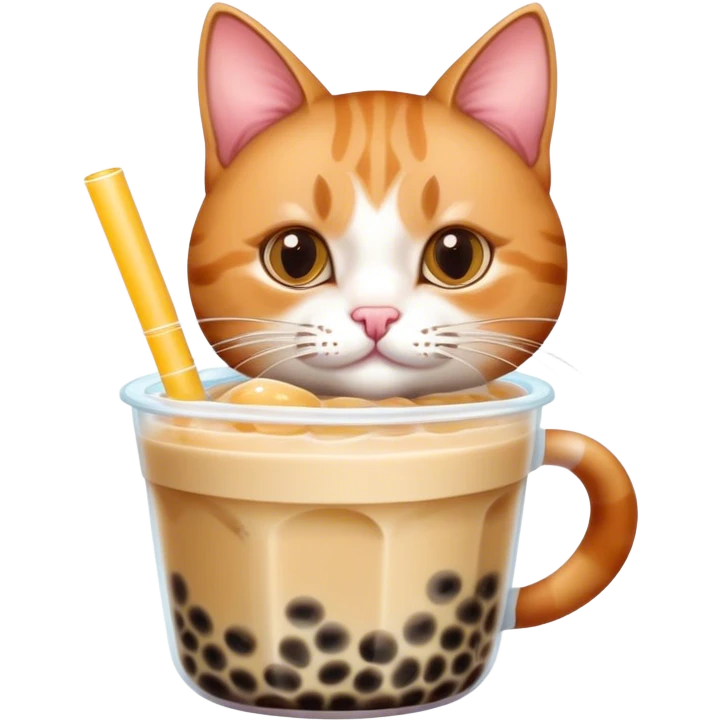 cat drinking bubble tea  emoji