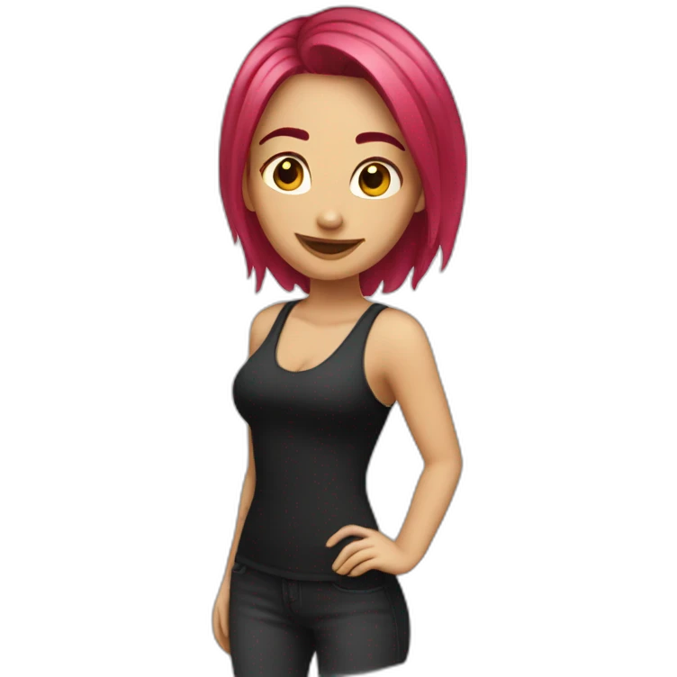 girl-rosered-hair-partying emoji
