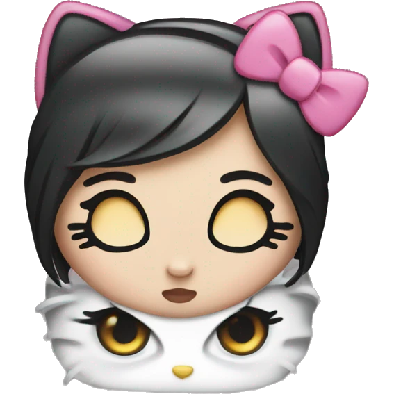 Hello Kitty with lashes emoji
