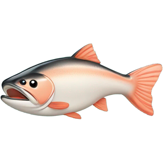 Salmon winking emoji